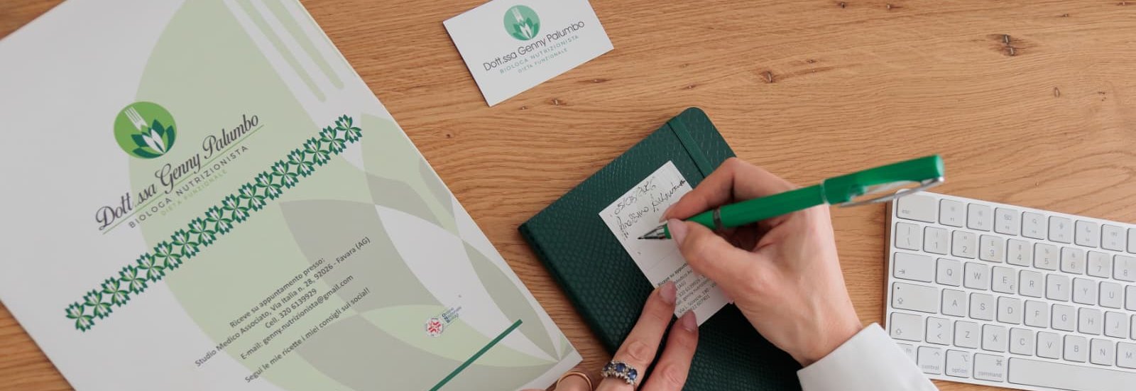 Il piano alimentare personalizzato scritto a mano dalla Dott.ssa Palumbo